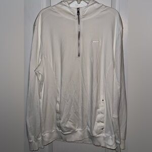 Calvin Klein White Quarter Zip Hoodie Size M